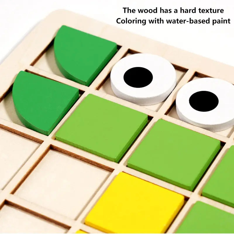 Wooden Mosaic Puzzle Blocks Set