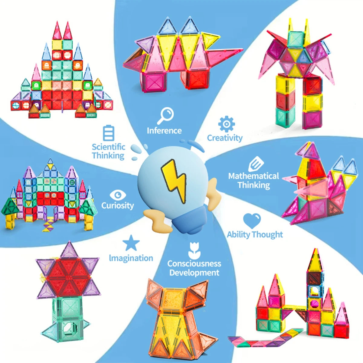 Magnetic Tile Building Blocks Set