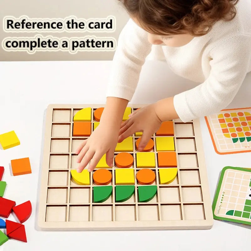 Wooden Mosaic Puzzle Blocks Set