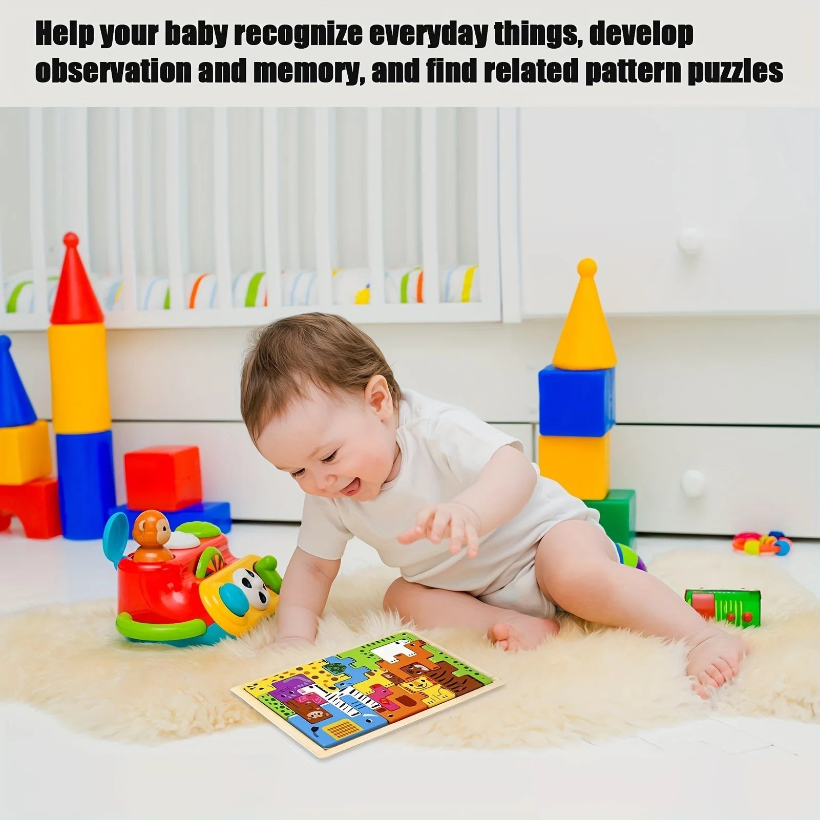 Animal Wooden Block Puzzles - Bright Yellow Fox