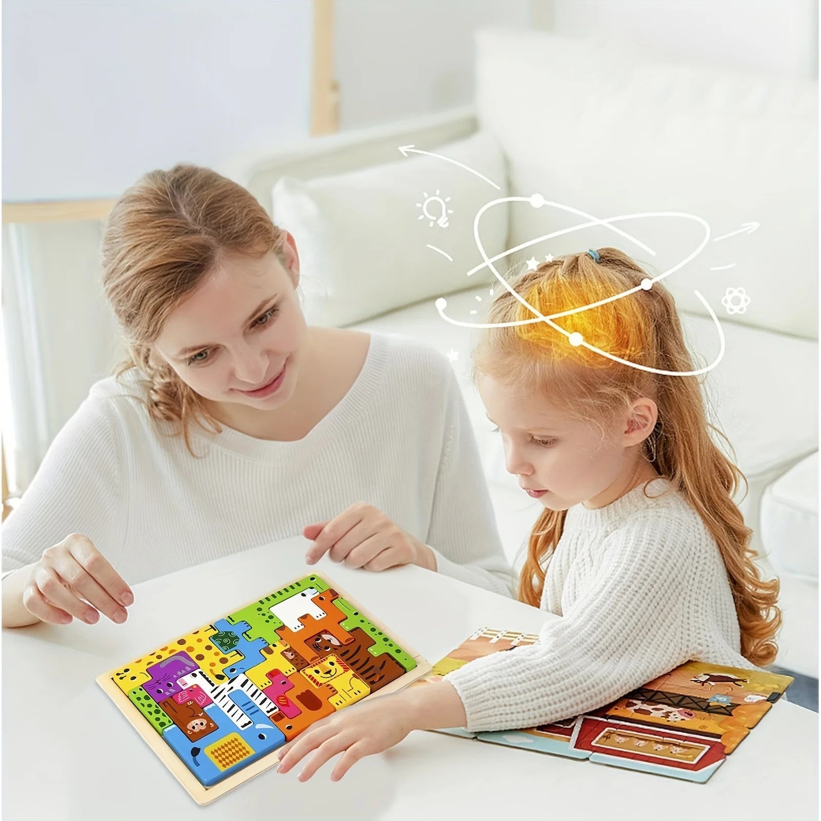 Animal Wooden Block Puzzles - Bright Yellow Fox