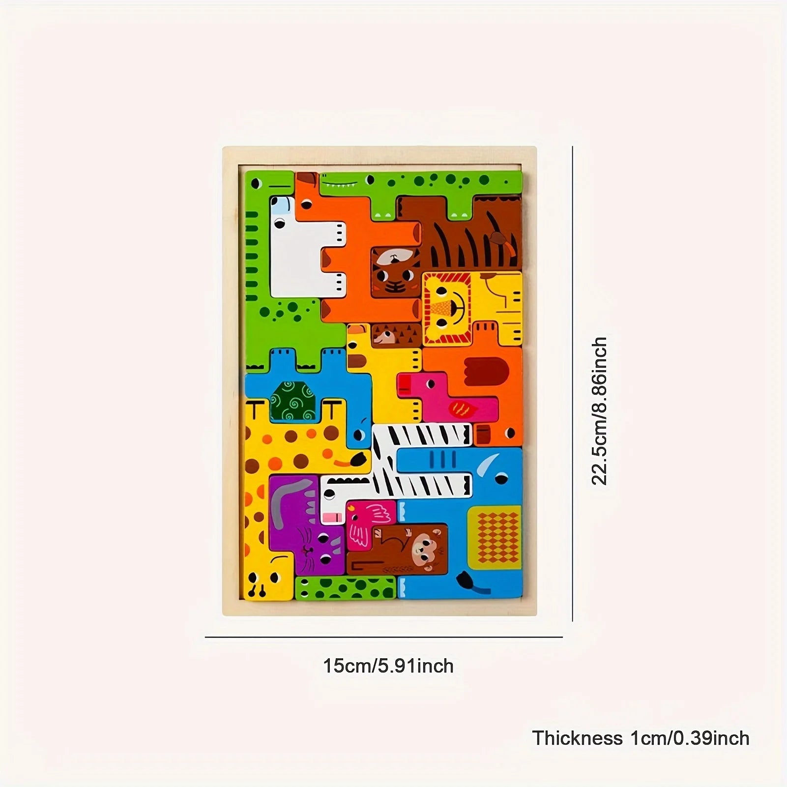 Animal Wooden Block Puzzles - Bright Yellow Fox