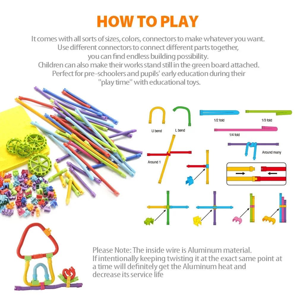 Bendable Building Sticks Set - Bright Yellow Fox