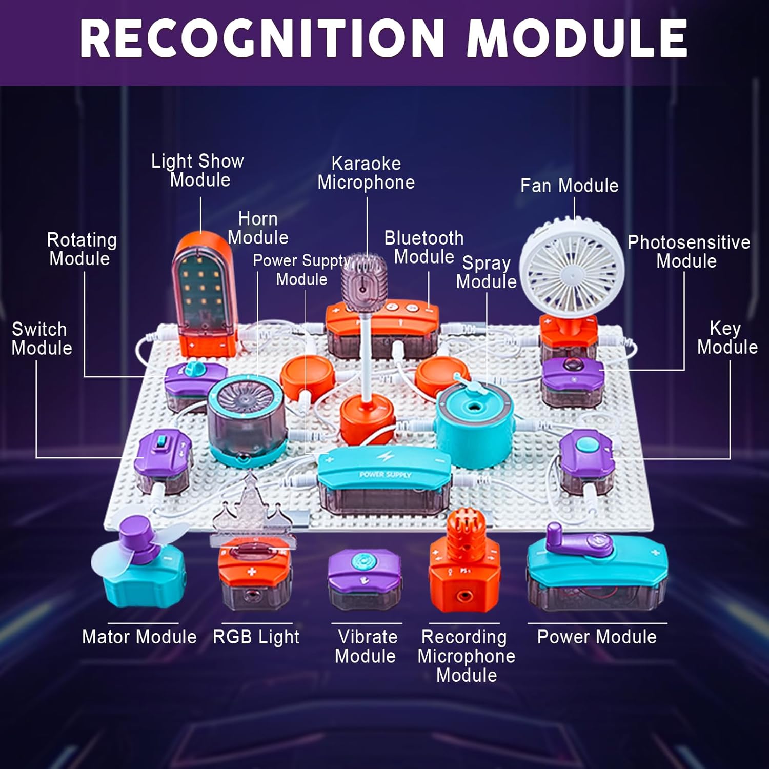 Circuit Building Blocks Set - Bright Yellow Fox