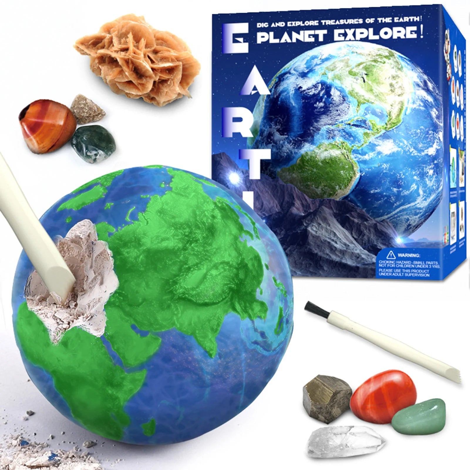 Earth Gemstone Excavation Kit - Bright Yellow Fox