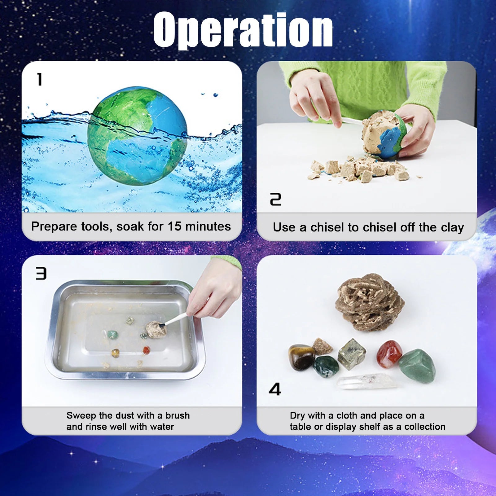 Earth Gemstone Excavation Kit - Bright Yellow Fox