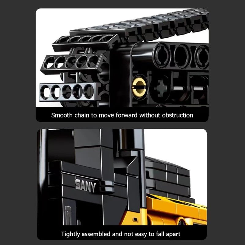 Excavator Building Block Model Set - Bright Yellow Fox