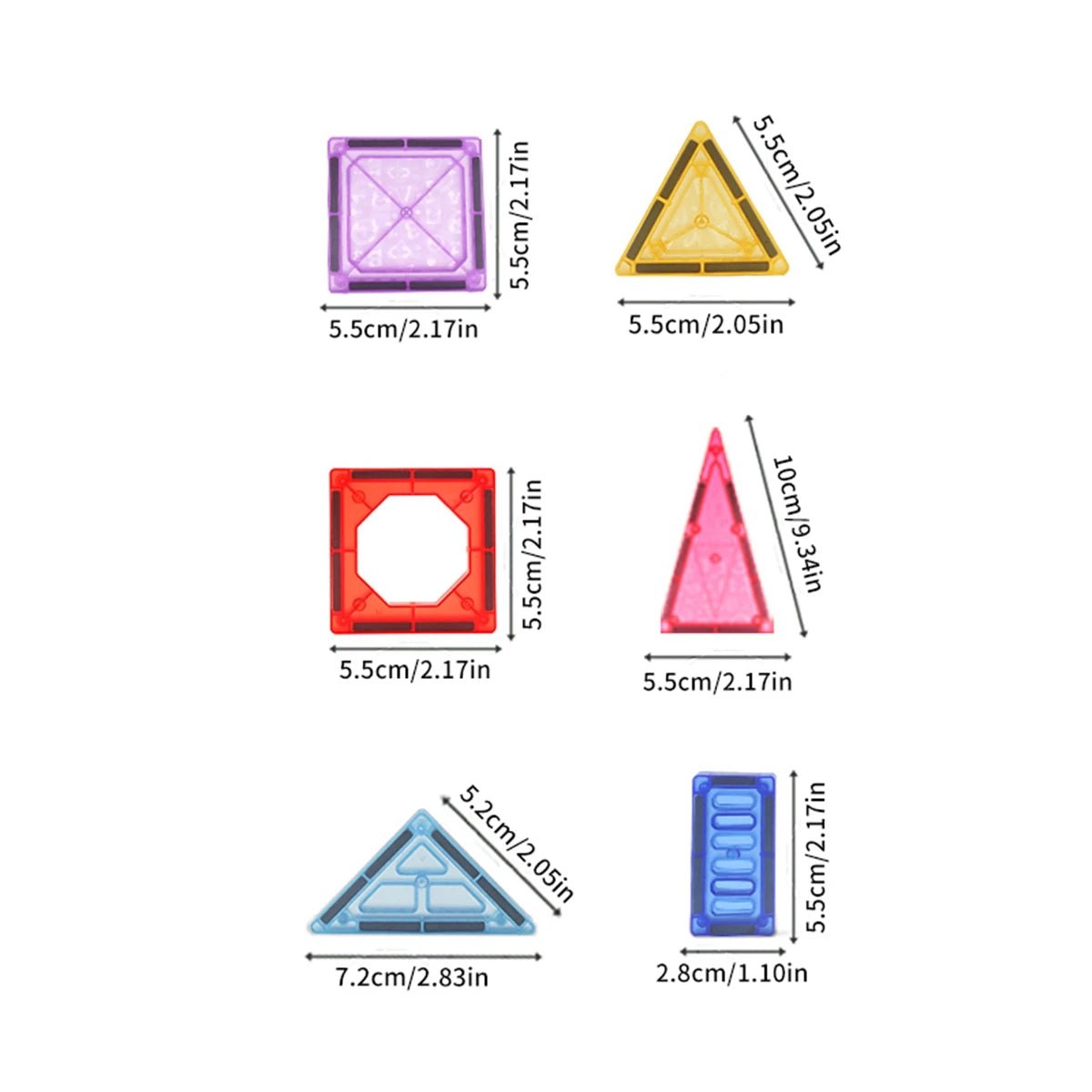 Magnetic Tile Building Blocks Set - Bright Yellow Fox