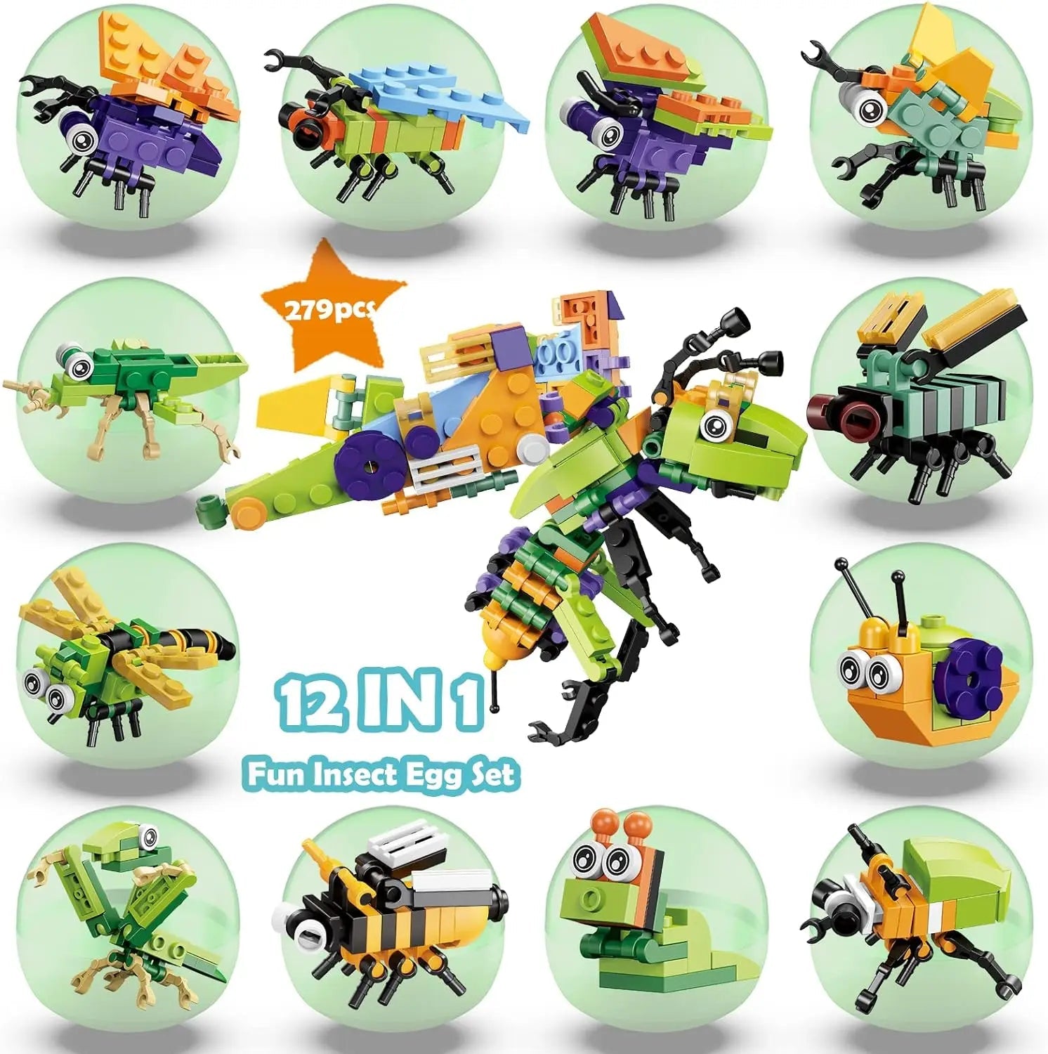 Mini Insect Building Blocks Set - Bright Yellow Fox