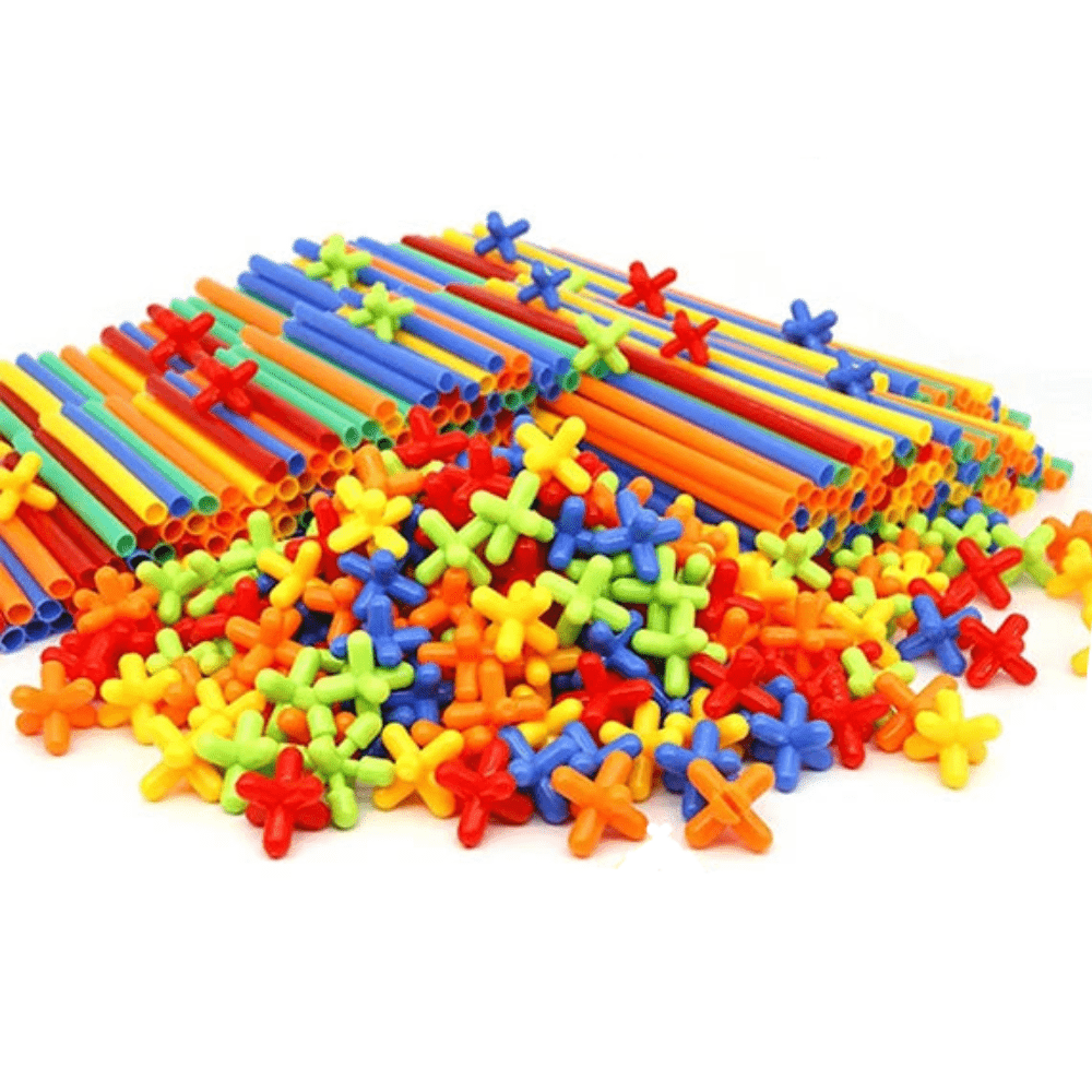 Straw STEM Construction Toy Set - Bright Yellow Fox