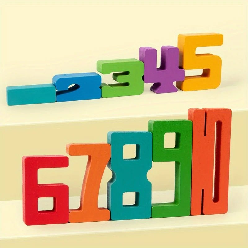Wooden Number Blocks Set - Bright Yellow Fox