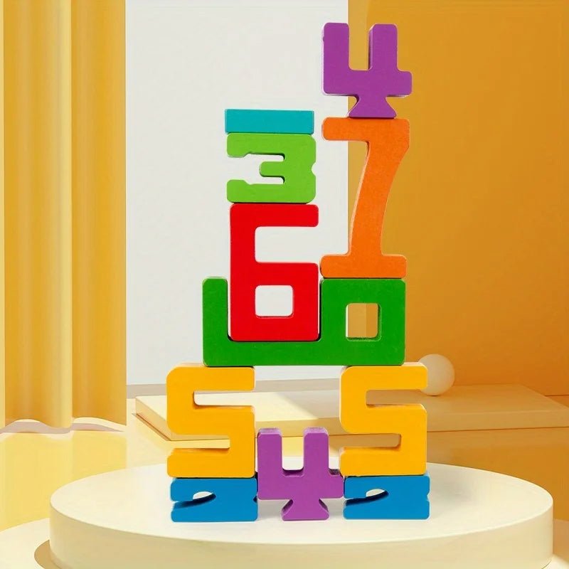 Wooden Number Blocks Set - Bright Yellow Fox