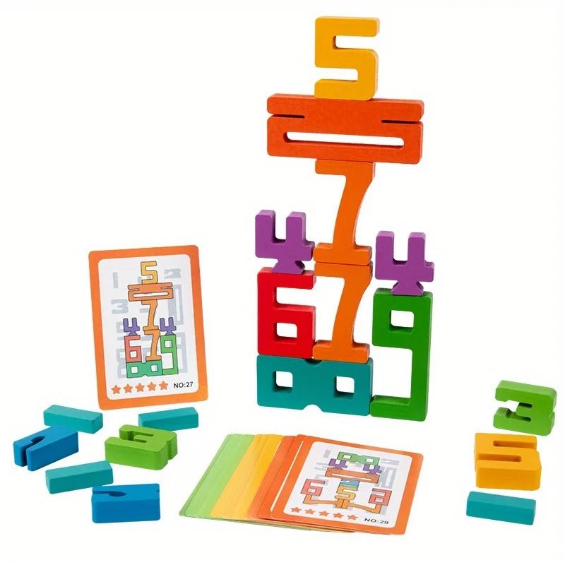 Wooden Number Blocks Set - Bright Yellow Fox