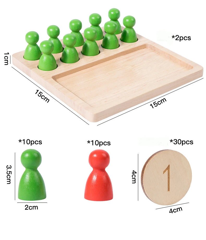 Wooden Number Board Game - Bright Yellow Fox
