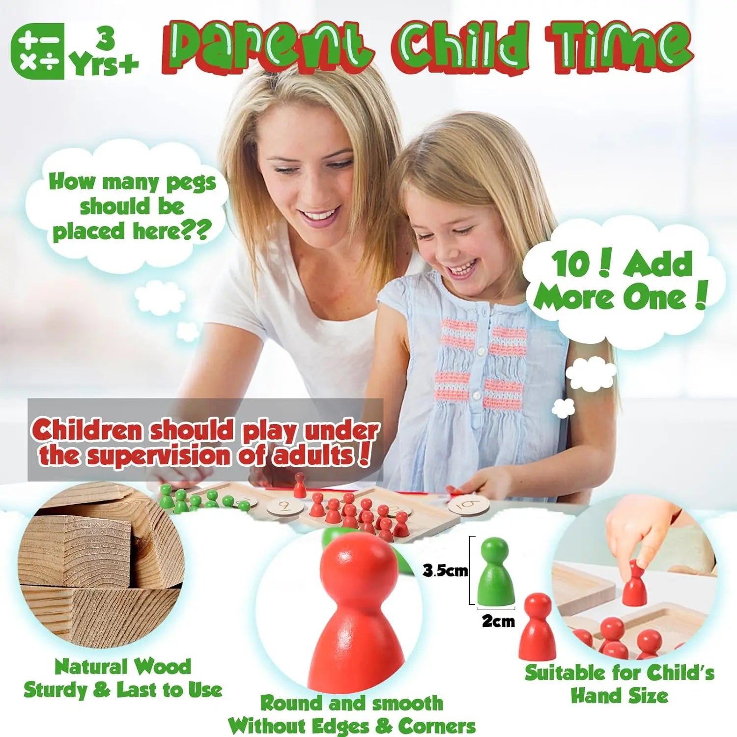 Wooden Number Board Game - Bright Yellow Fox