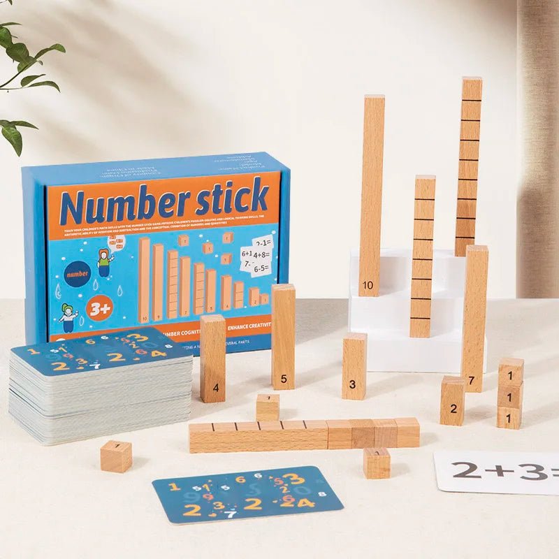 Wooden Number Solving Stick - Bright Yellow Fox