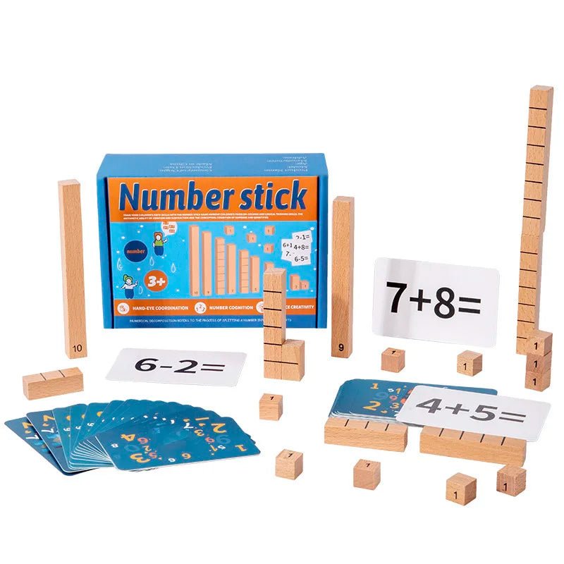 Wooden Number Solving Stick - Bright Yellow Fox