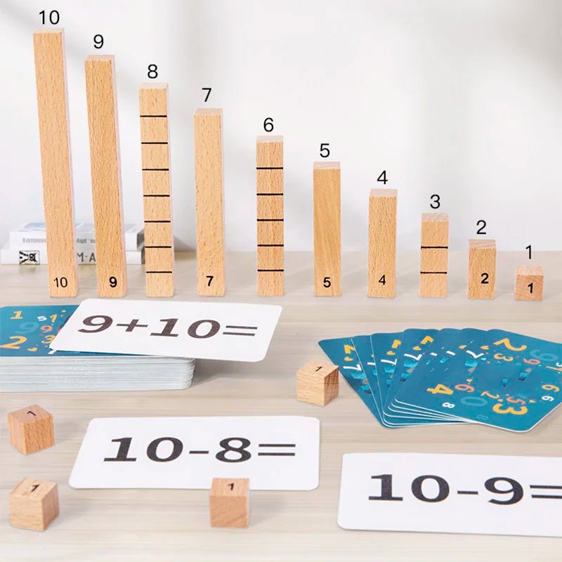 Wooden Number Solving Stick - Bright Yellow Fox