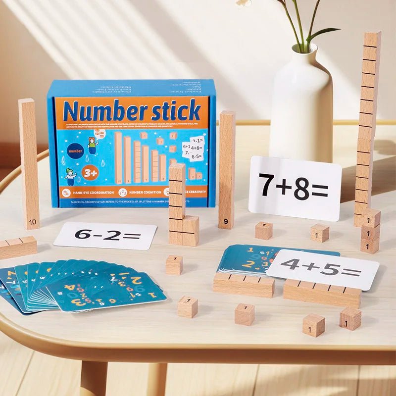 Wooden Number Solving Stick - Bright Yellow Fox