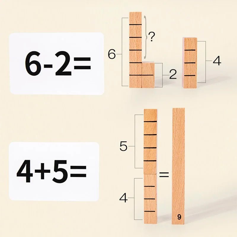 Wooden Number Solving Stick - Bright Yellow Fox